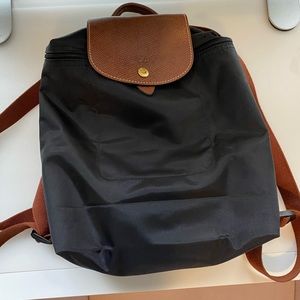 Authentic Black Longchamp ‘le pilage’ backpack